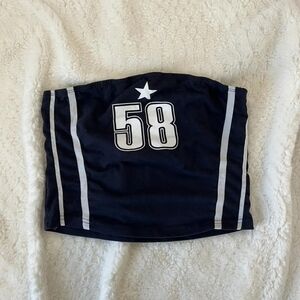 Navy Strapless Tube Top with Number 58 and Star